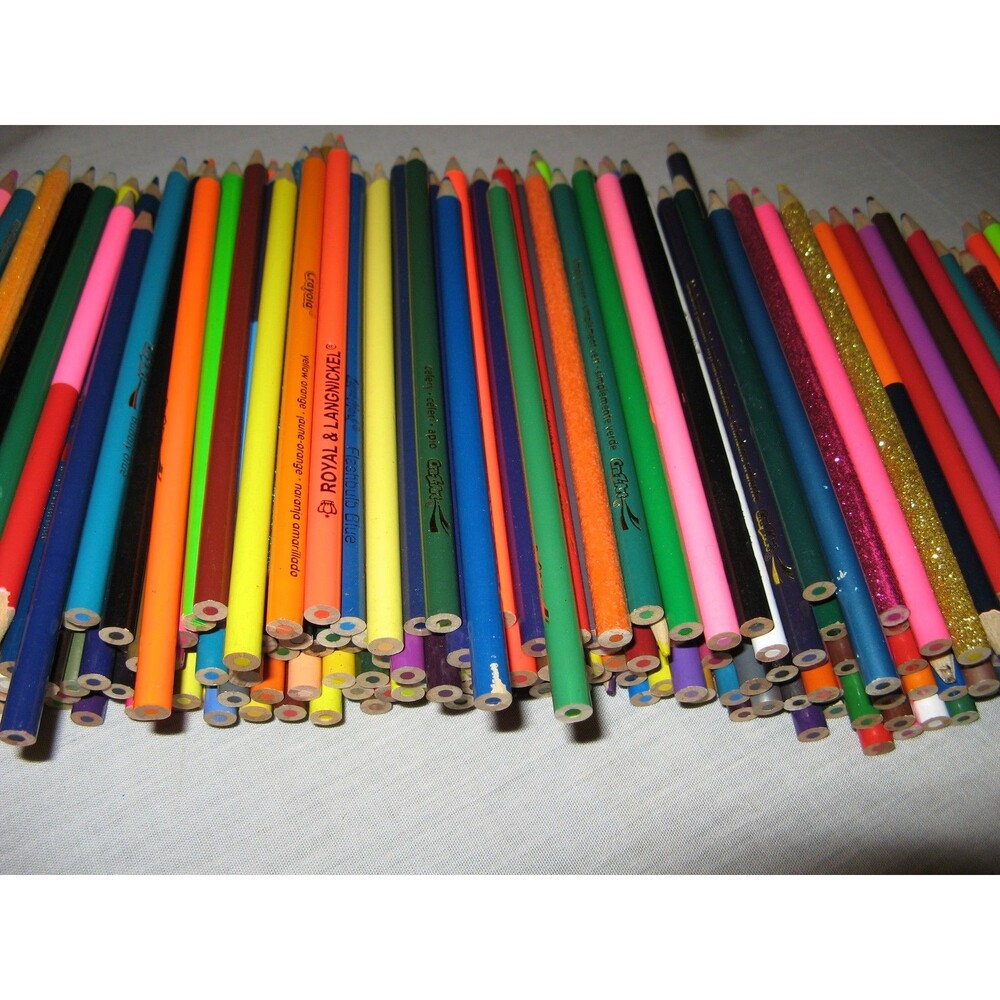 Vintage Colored Pencil Huge Lot Over 300 Pencils Crazart Crayola Royal & More